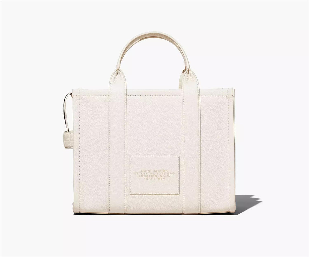 THE MEDIUM TOTE LEATHER  Cotton Silver