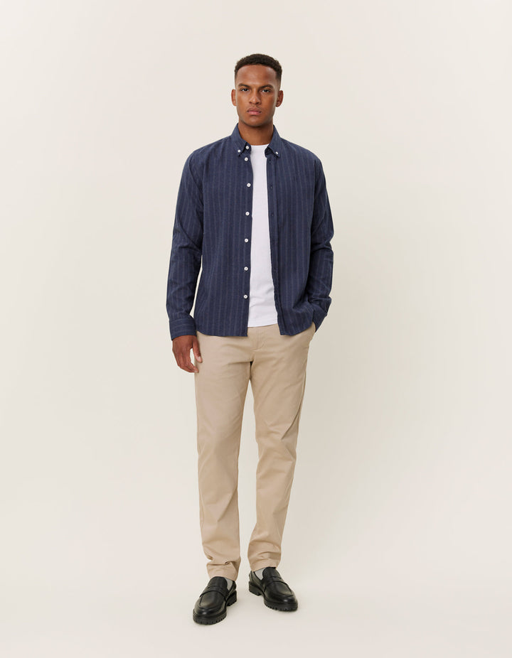 Desert Reg Stripe Shirt  Dark Navy/Ivory