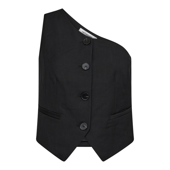 ALLIECC ASYM TAILOR VEST  Black