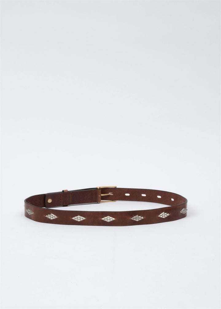 COLIN STUDDED BELT  Brown