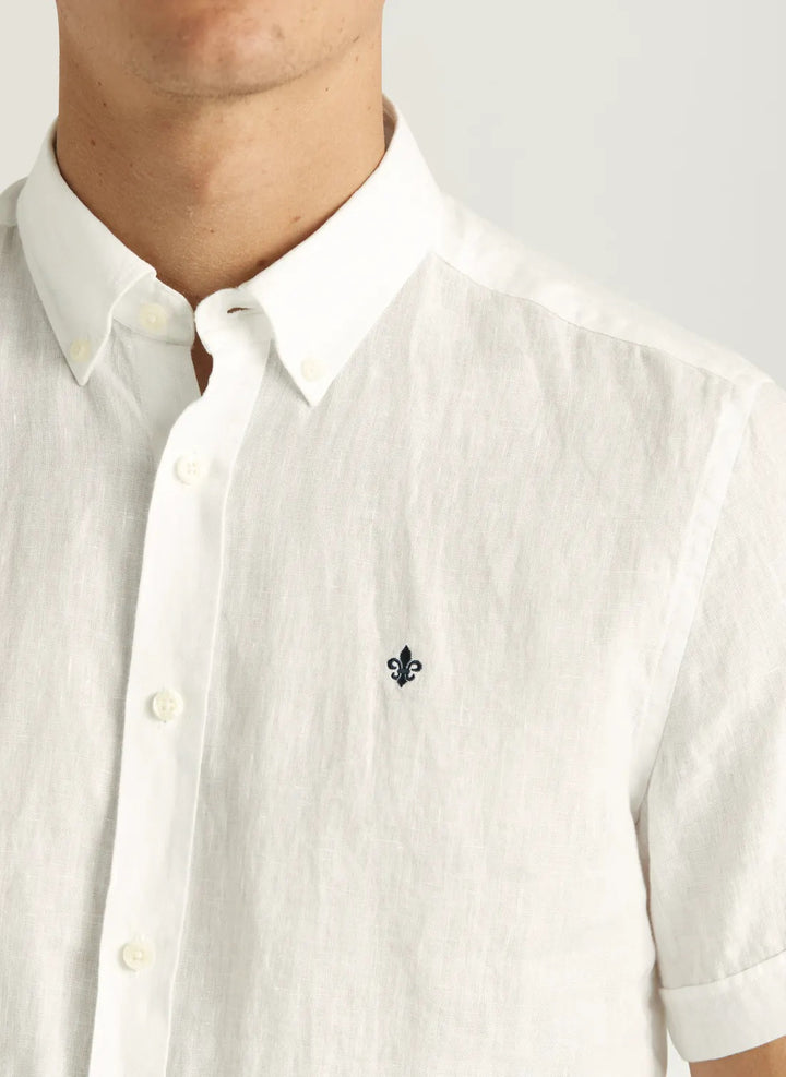 Douglas Linen SS Shirt-Classic Fit  White