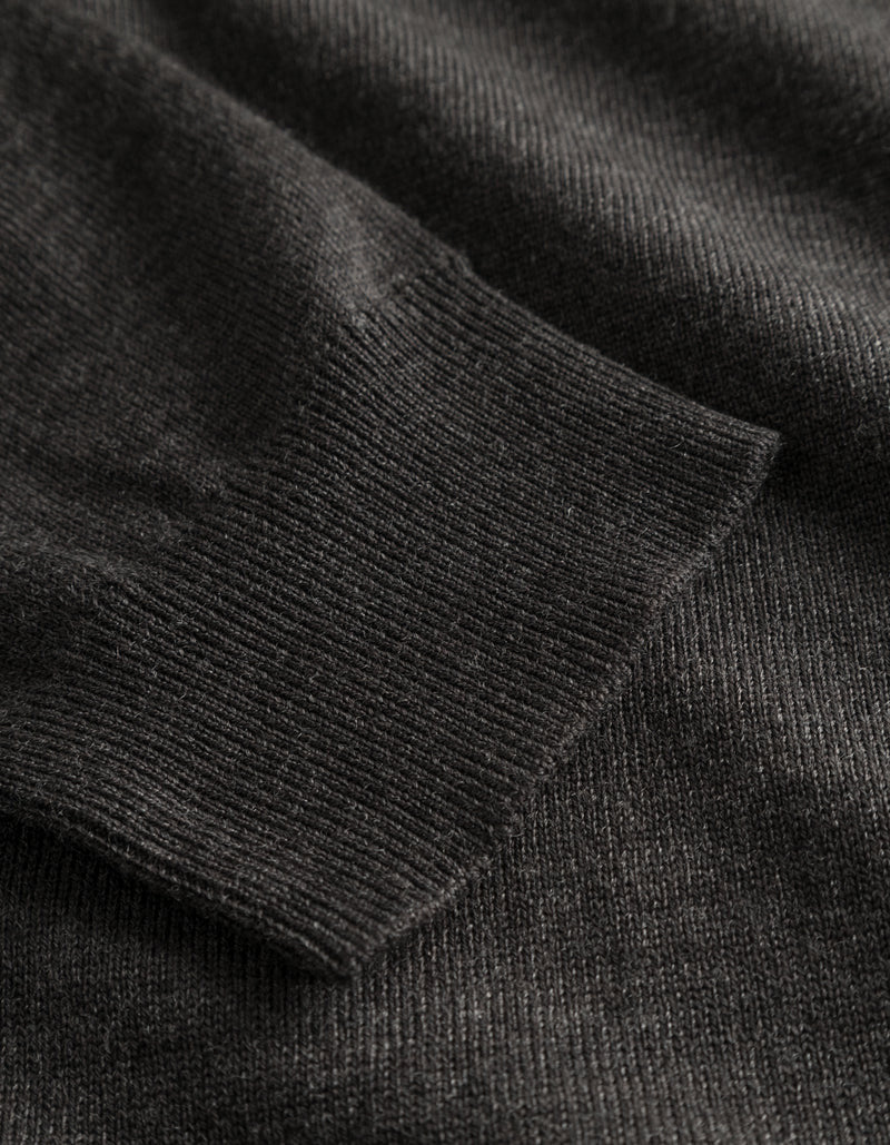 Greyson Half-Zip Merino Knit  Coffee Brown Melange