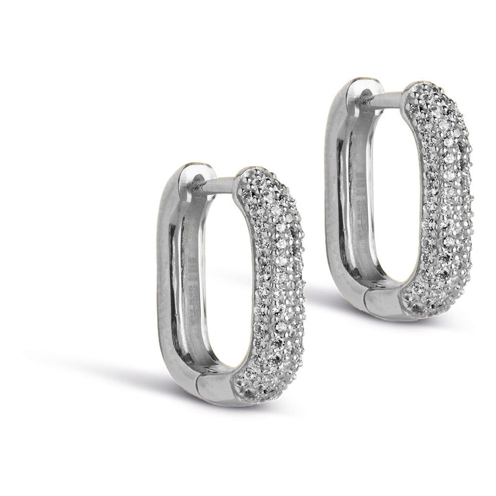 HOOPS, SPARKLING SQUARE 15 MM  Clear Cz