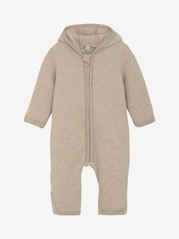 Pram Suit Ears Wool Fleece (M)  Camel Melange