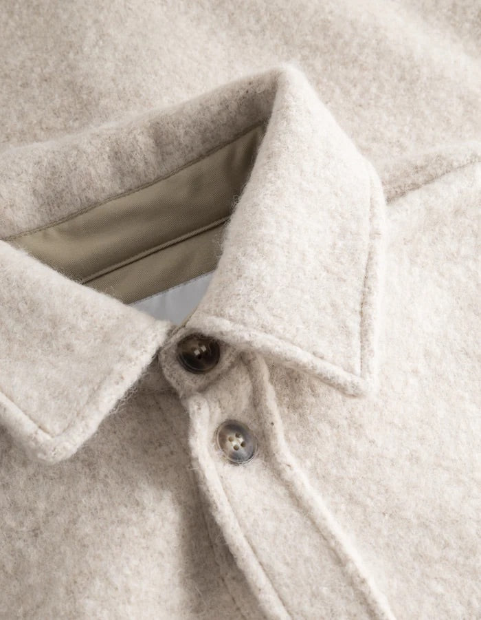 Lennon Bouclé Overshirt  Ivory