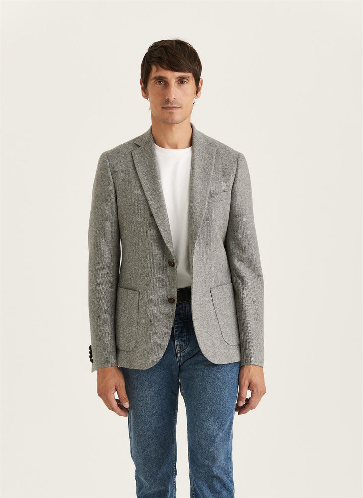 Tweed Herringbone Jkt  Grey