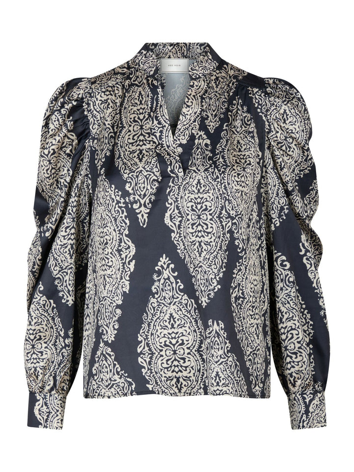 Rosslyn Paisley Drop Blouse  Navy