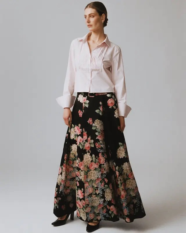 Cupro Maxi Skirt  Flower Market