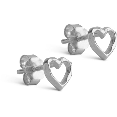 STUDS ORGANIC HEART  Silver