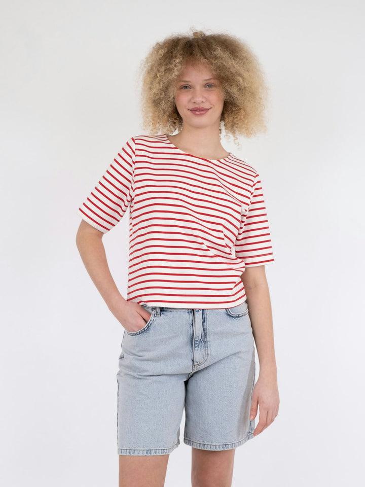 Soanie Stripe Tee  Red