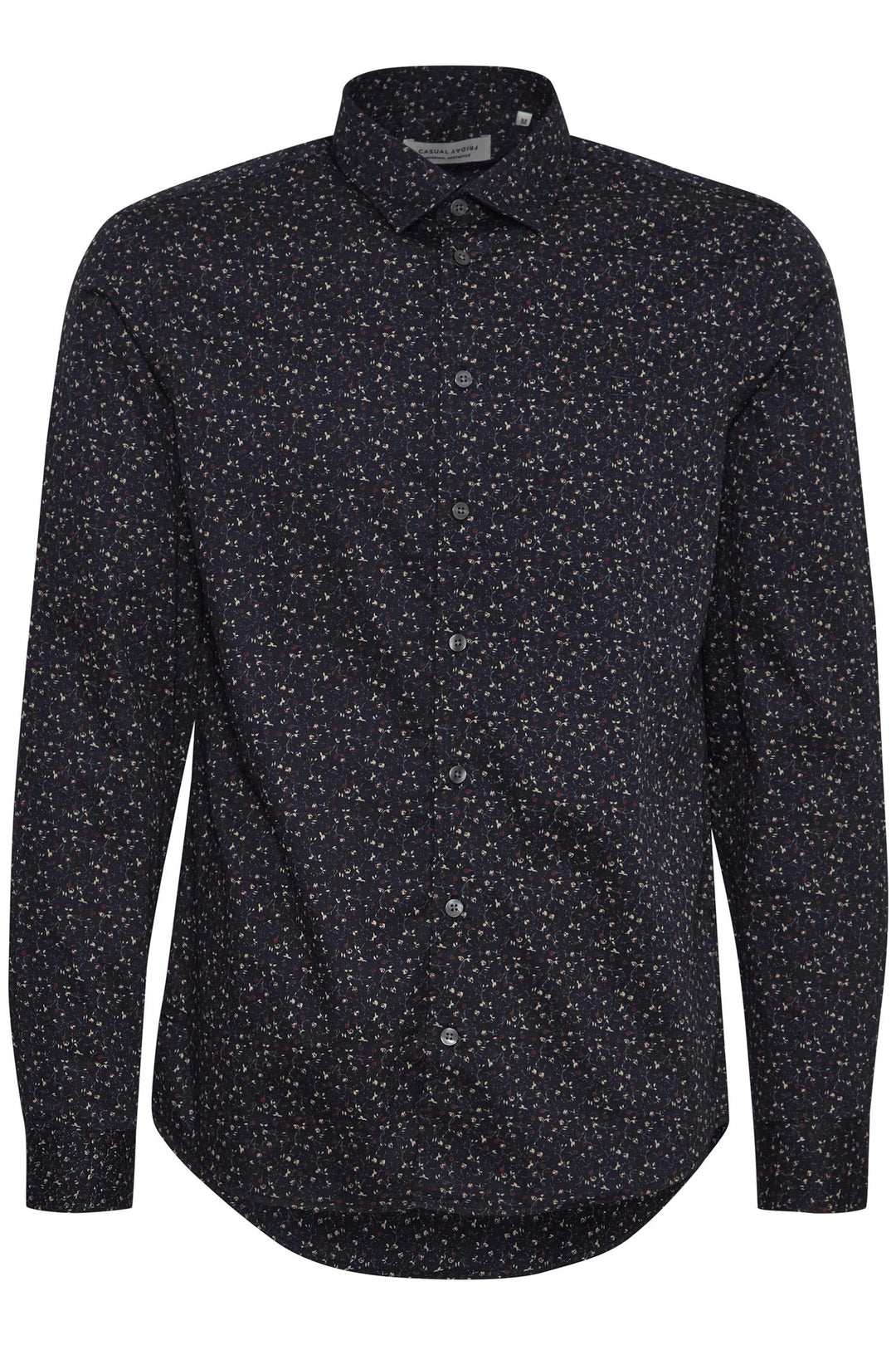 ANTON LS floral AOP shirt  Dark Navy