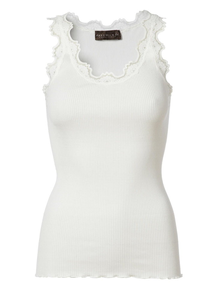 BABETTE SILK TOP W/LACE  New White