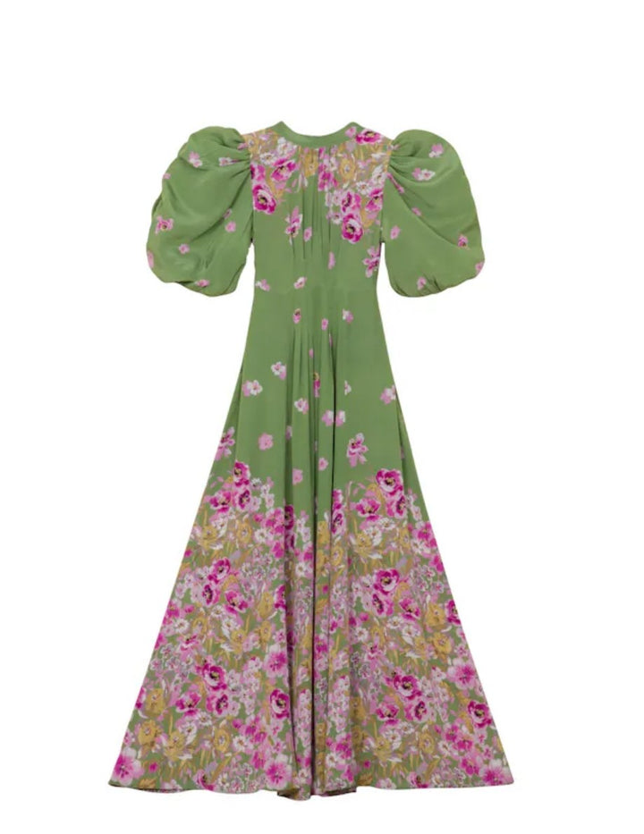 Crepe Tieback Gown  Green Field