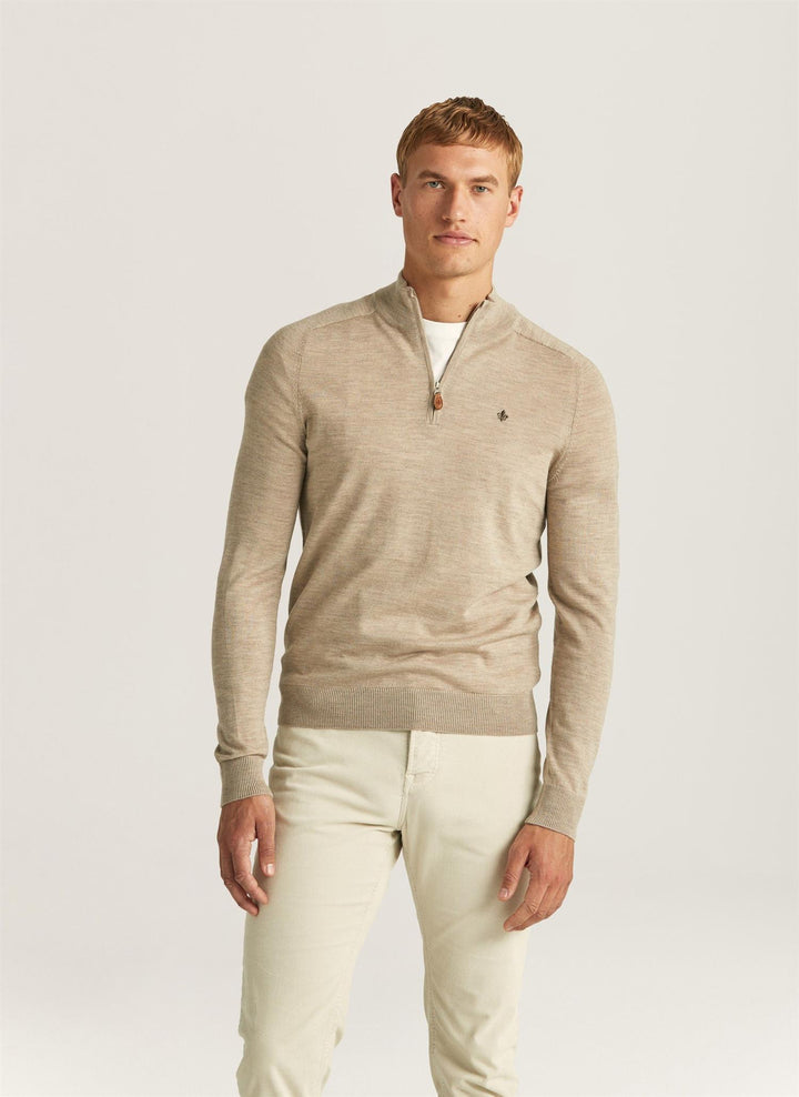 Merino John Zip  Khaki