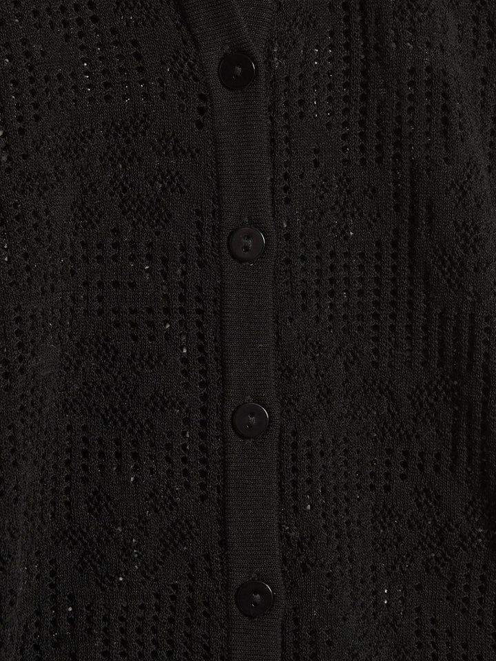 Lace Knit Shirt  Black