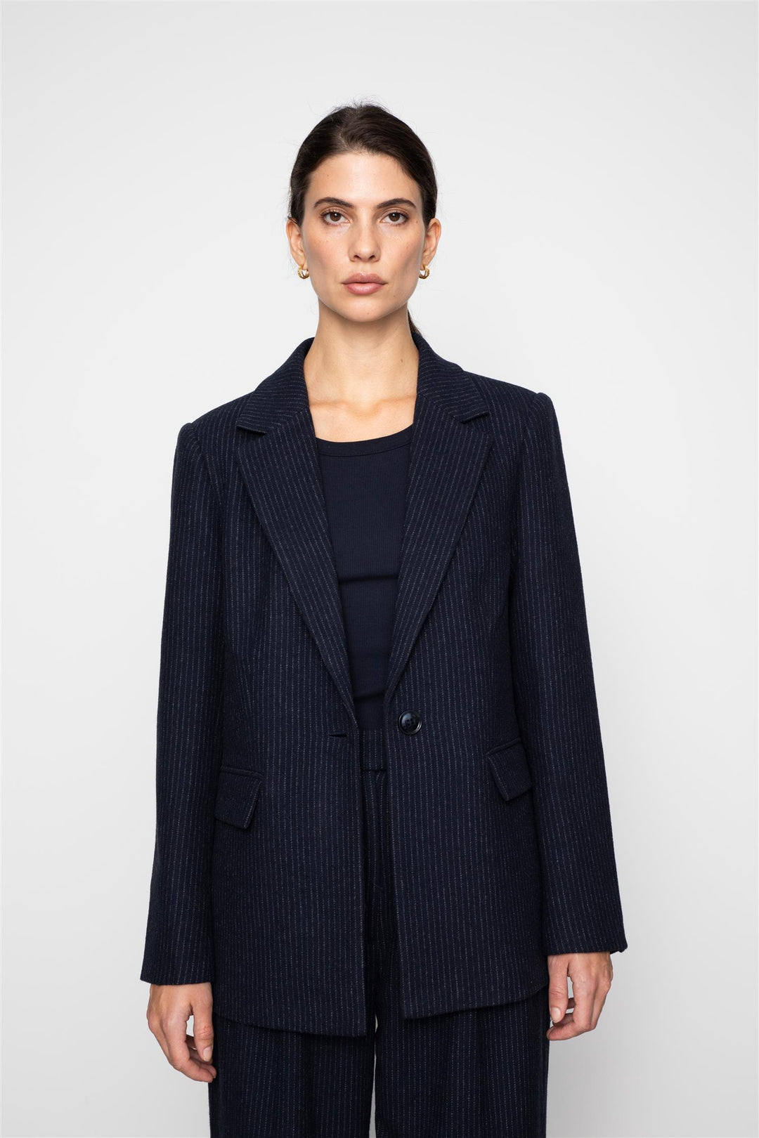 Zaina Blazer  Navy Pinstripe