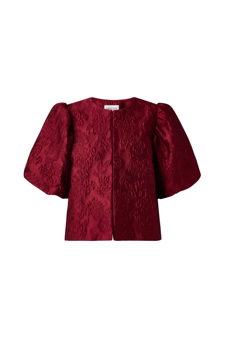 Cleo Pouf Sleeve blouse  Deep Red