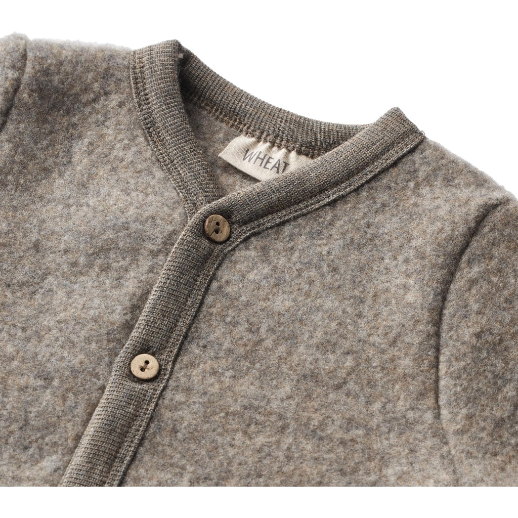 WOOL FLEECE CARDIGAN KARI  Brown Melange