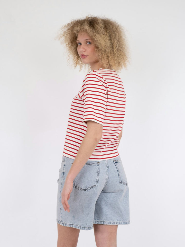 Soanie Stripe Tee  Red