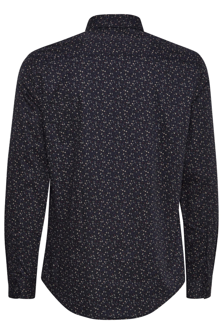 ANTON LS floral AOP shirt  Dark Navy