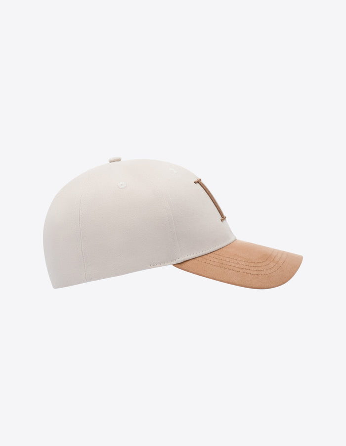 Baseball cap suede II  Ivory/Dark Sand