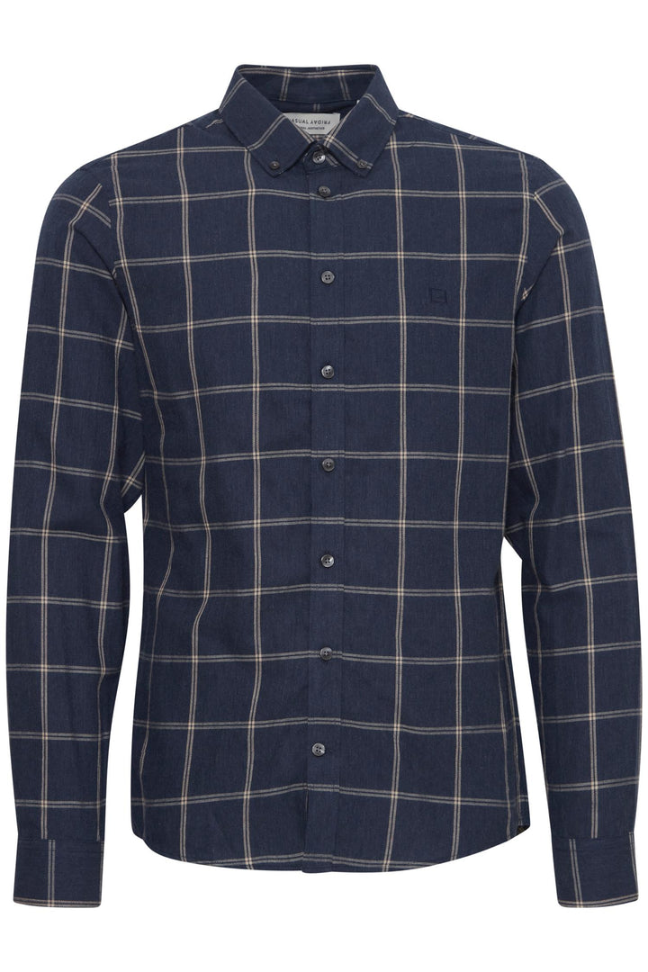 ANTON LS BD 0159 checked  Dark Navy Melange