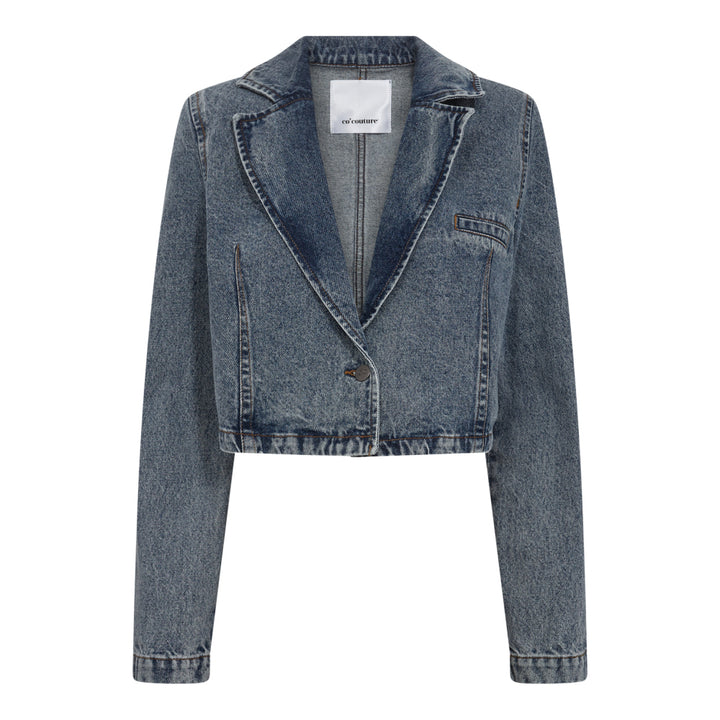 VikaCC Crop Blazer  Denim Blue