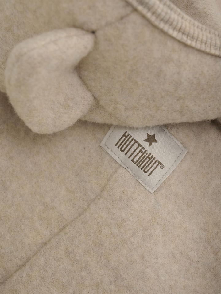 Pram Suit Ears Wool Fleece (S)  Camel Melange