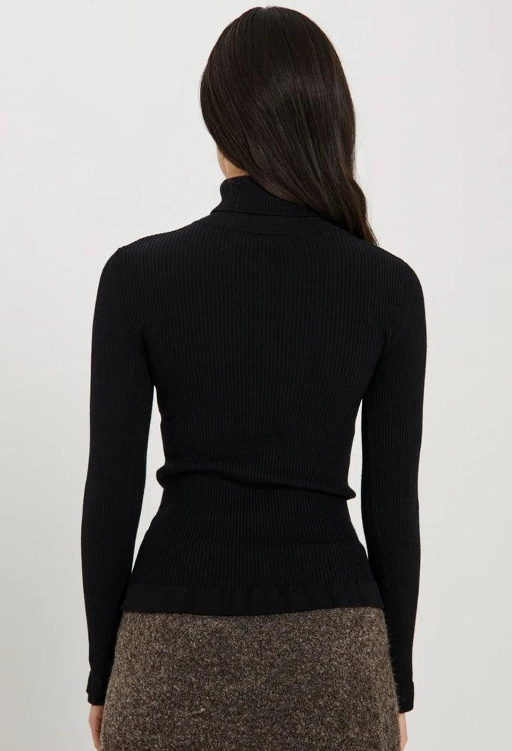 Sherry frill knit top  Black