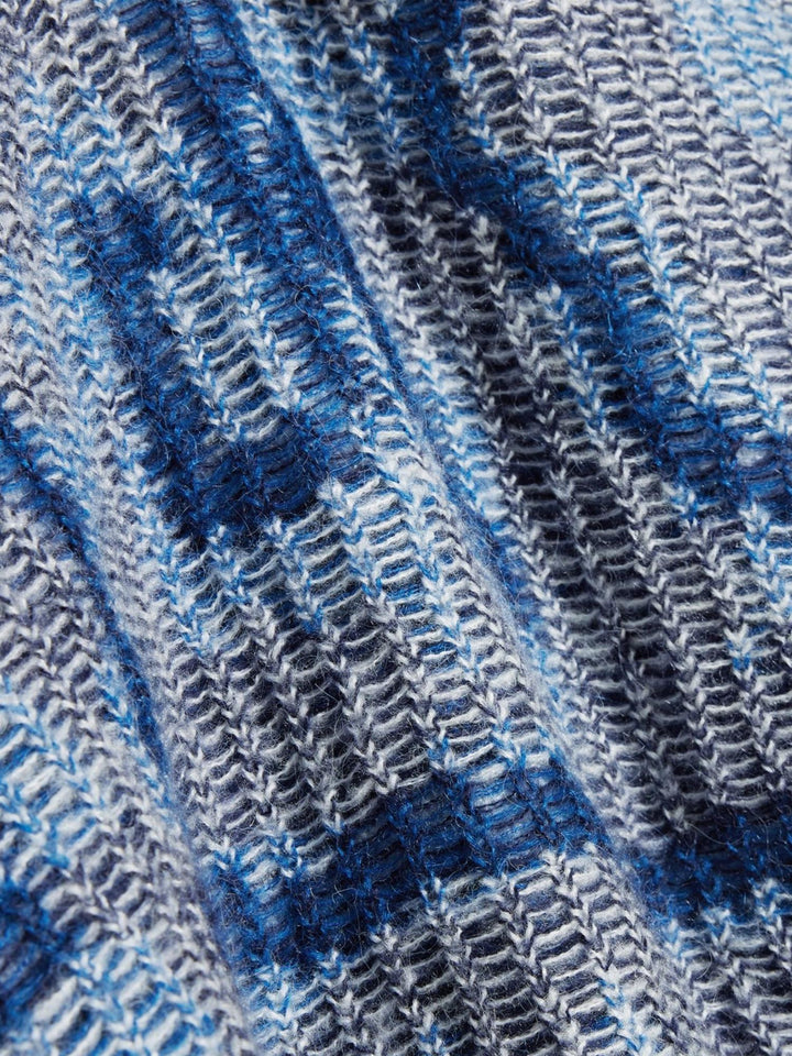 Charles Jacquard Sweater  Blue Mix