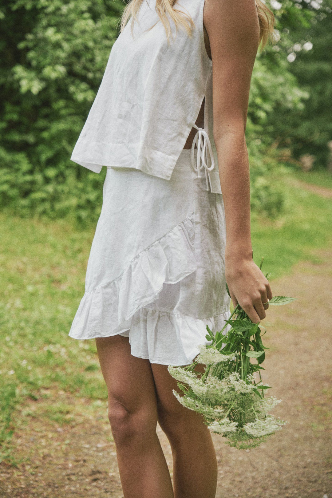 Bekka Linen Skirt  White