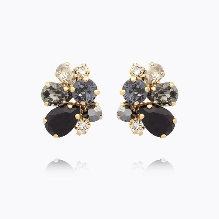 KATIE EARRINGS GOLD  Black Combo