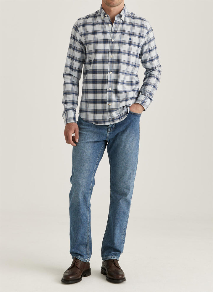 Soft Check Flannel-Slim Fit  Blue