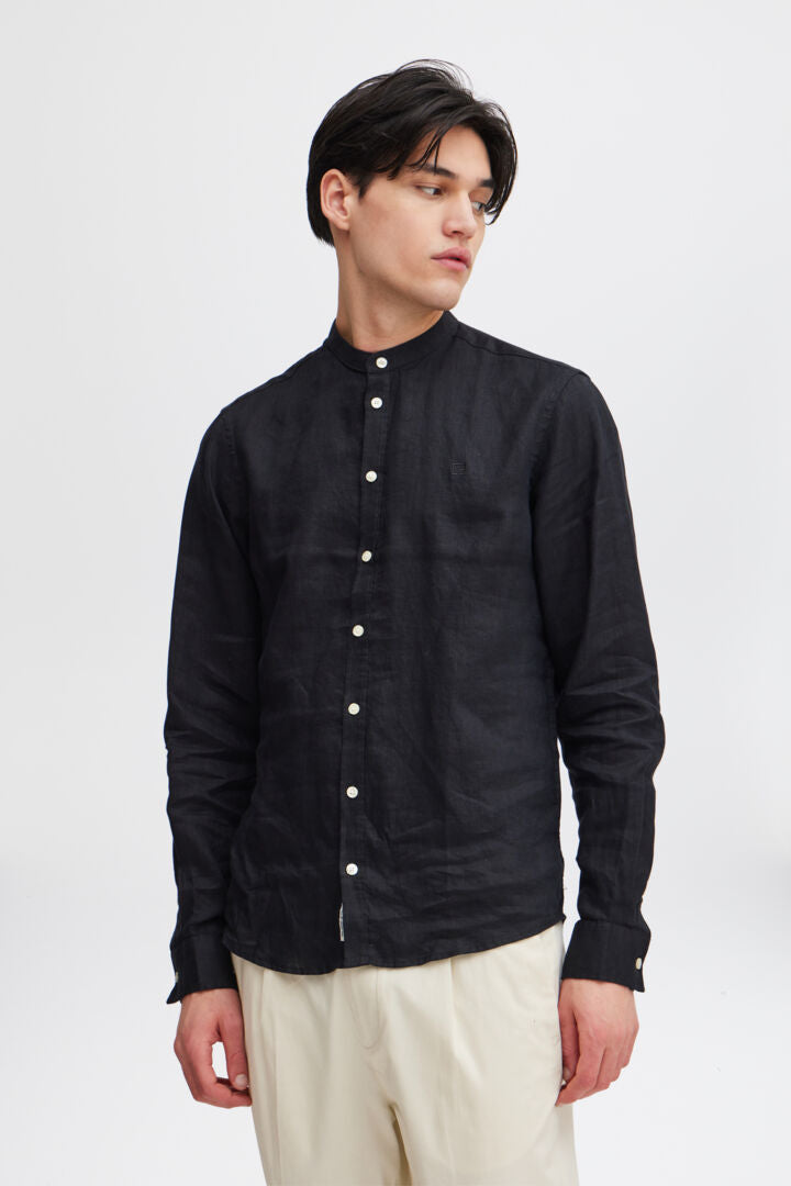 Anton LS CC linen shirt  Black Beauty