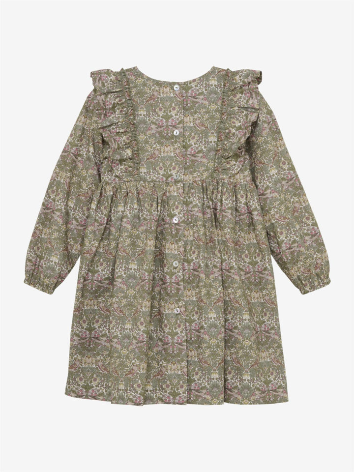 DRESS IN LIBERTY FABRIC  Deep Lichen Green