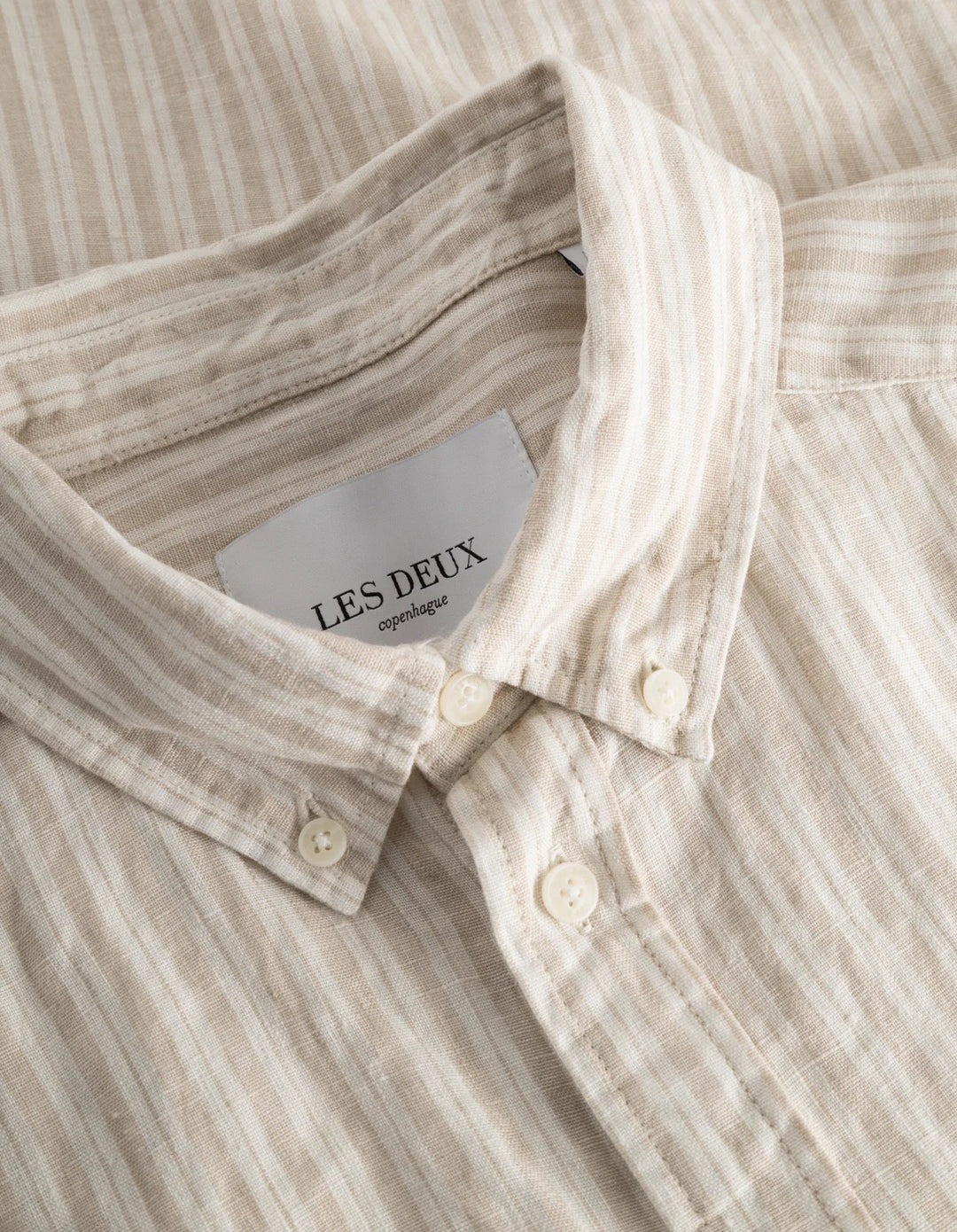 Kris Linen SS Shirt  Light Desert Sand/Light Ivory