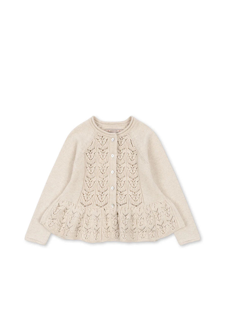 CABBY FRILL CARDIGAN  Off White Melange