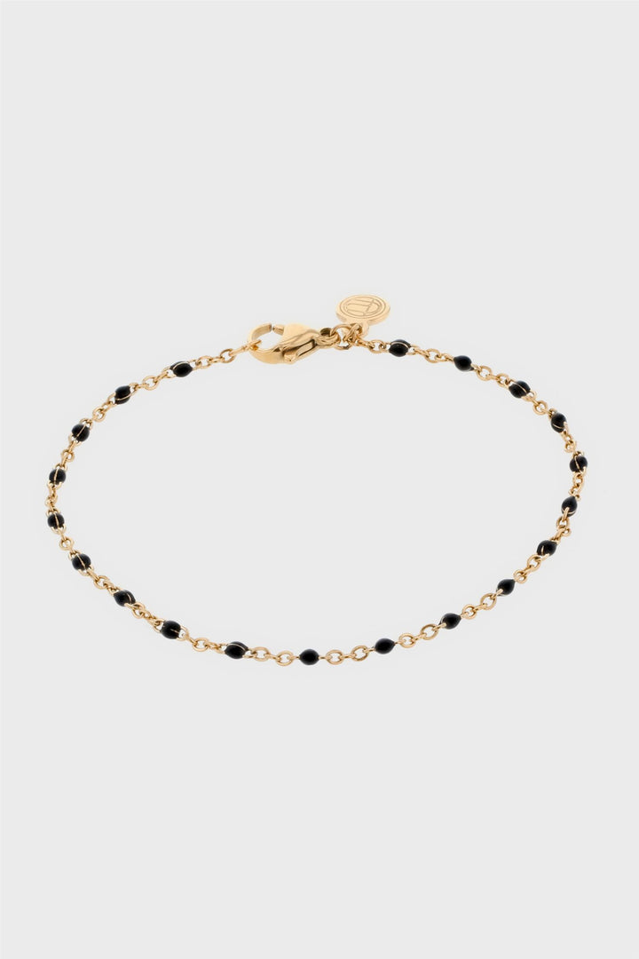 The Black Bead Bracelet  Gold