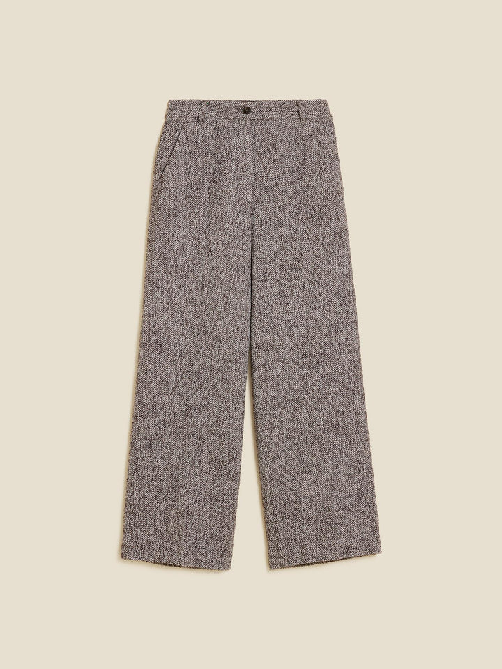 Emi Herringbone Trouser  Brown Mix