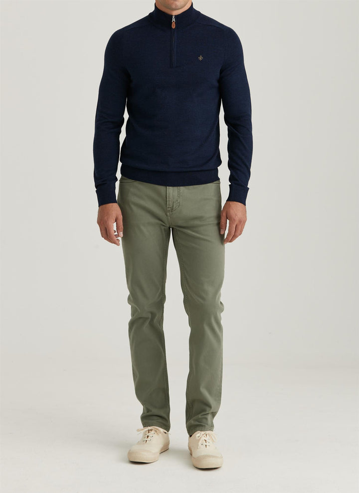 Merino John Zip  Blue