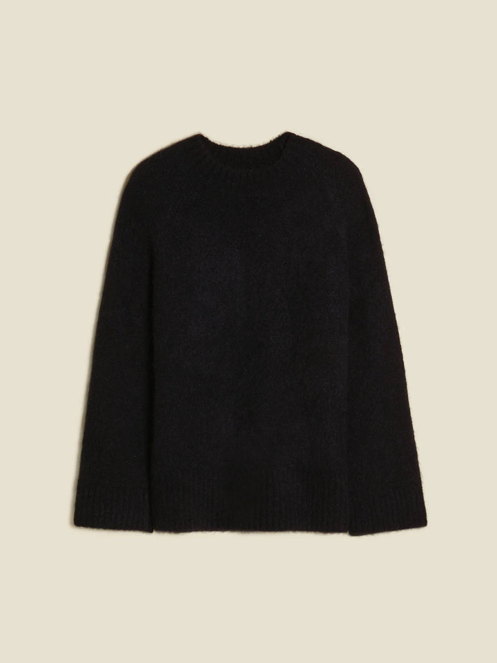 Fure Fluffy Knit Sweater  Black