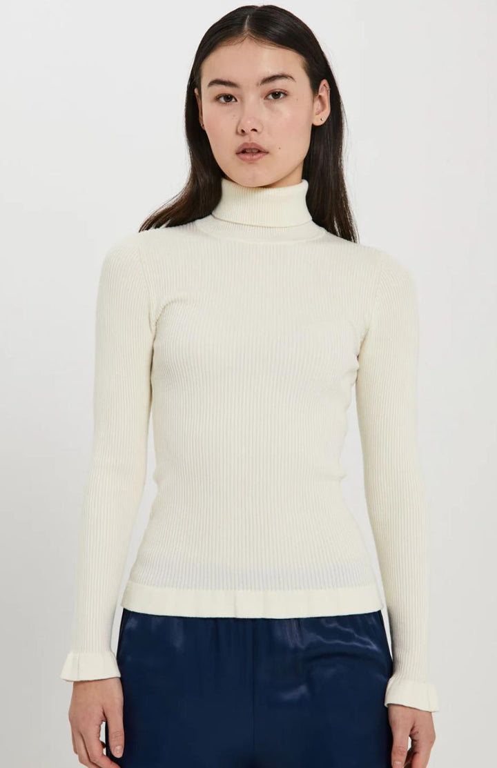 Sherry frill knit top  Off-White