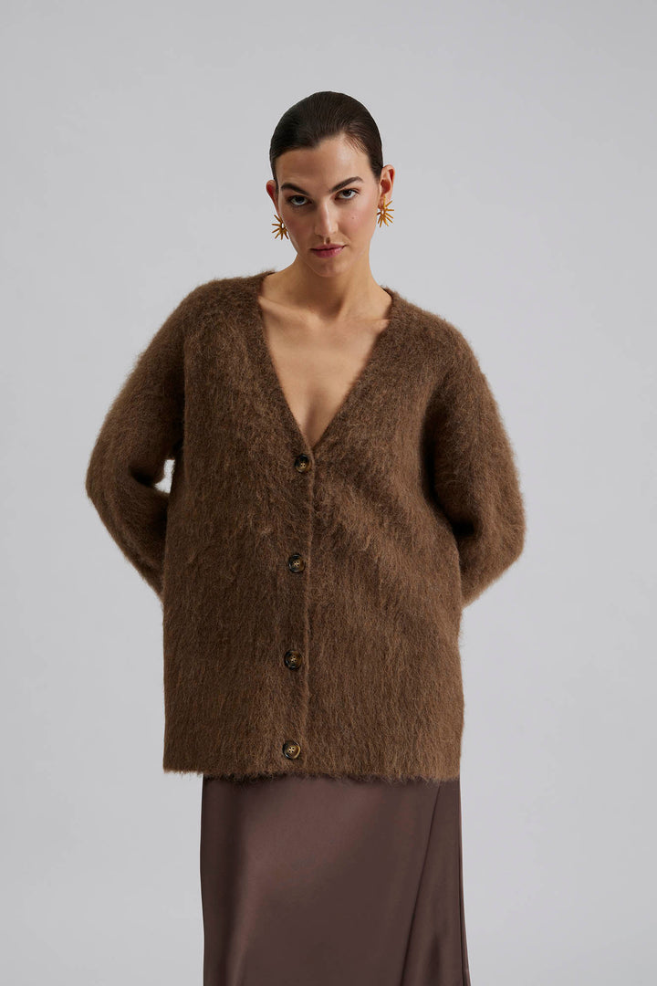 Jenny alpaca blend cardigan  Chocolate