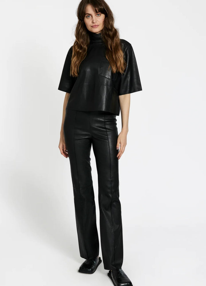 Celia bootcut leather pants  Black