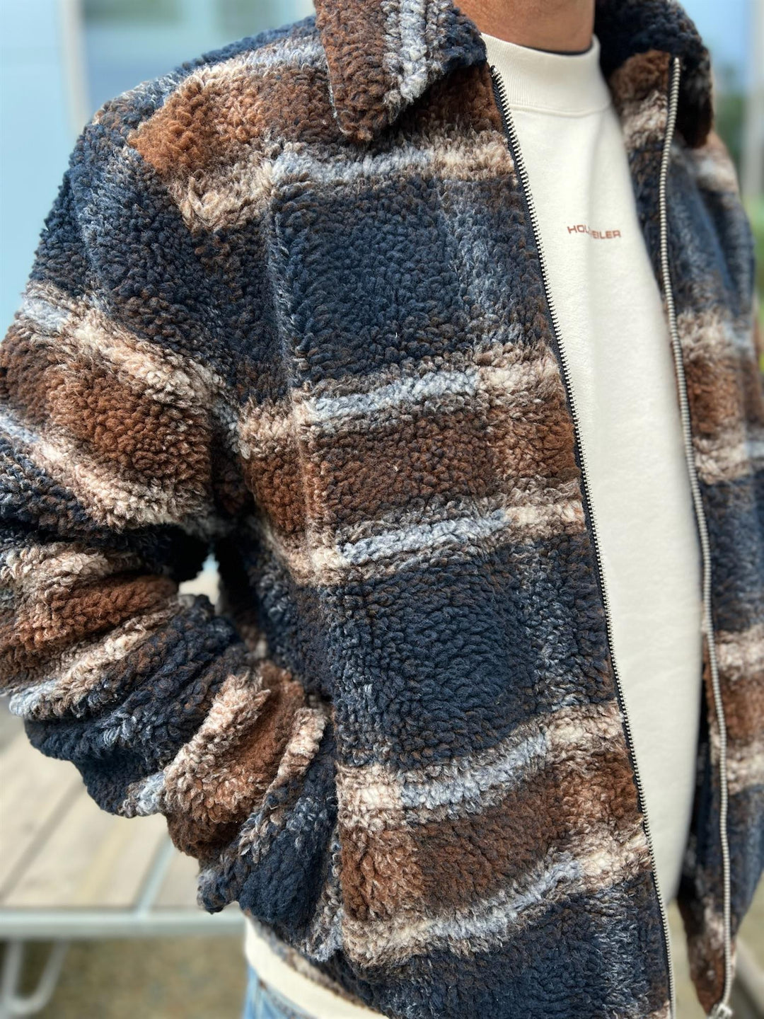 Elix Check Fleece Jacket  Brown Check