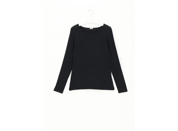 PERFECT LINE CASHMERE T-SHIRT L/SL MRL  Black