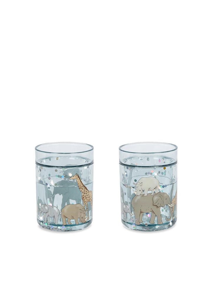 2 PACK GLITTER CUPS  Safari