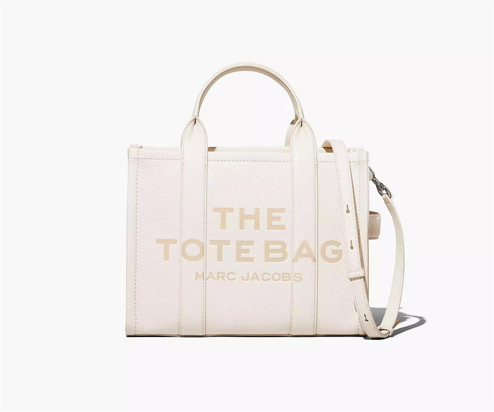 THE MEDIUM TOTE LEATHER  Cotton Silver