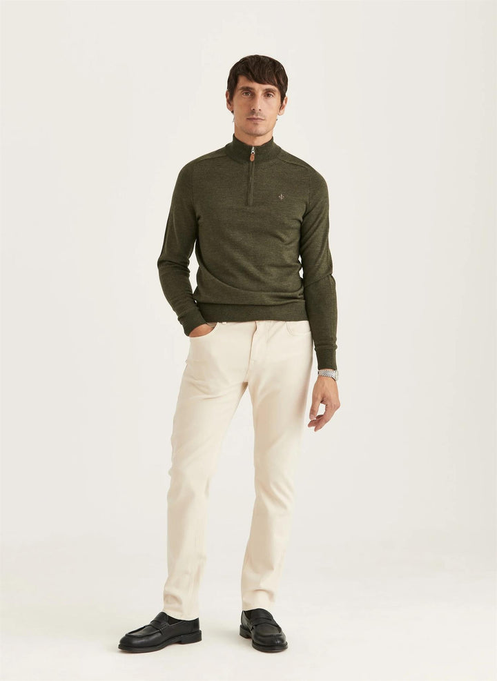 Merino John Zip  Olive