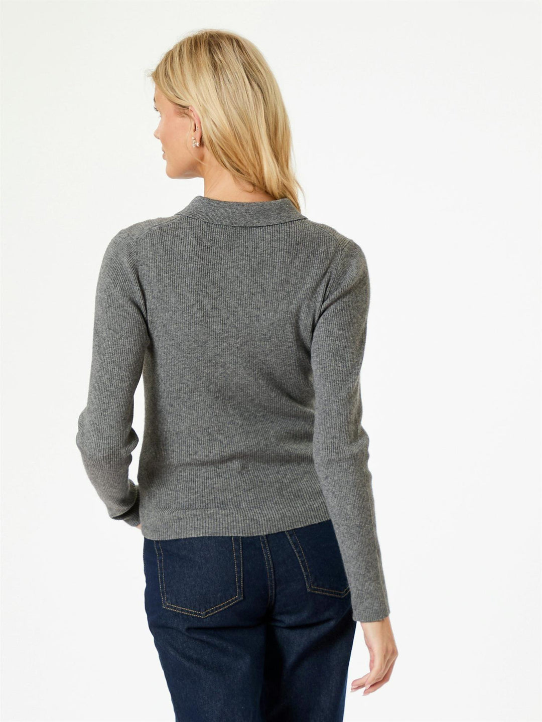 Panama Knit Blouse  Dark Grey Melange